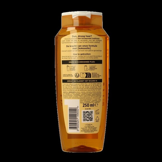 Shampoo fijne kokosolie 250 Milliliter