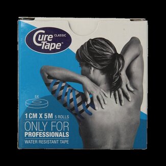 Cure Tape Kinesiotape blauw 1cm x 5m 5 Stuks