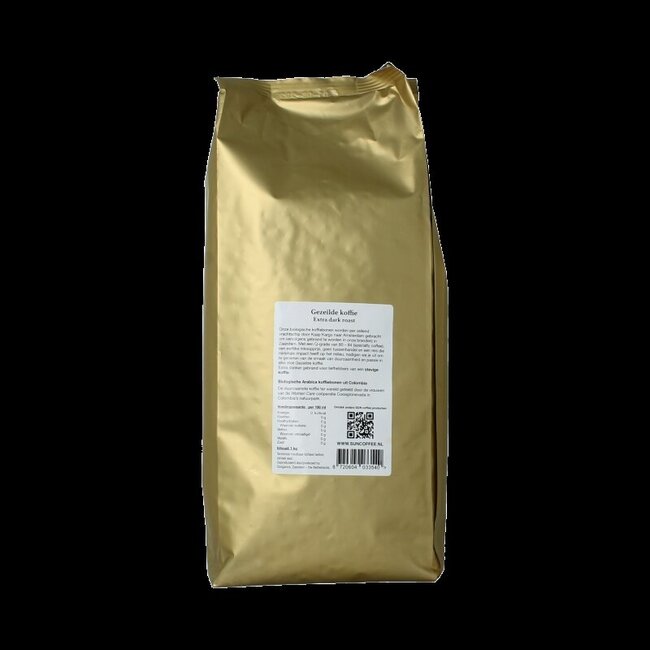 Gezeilde koffiebonen extra dark roast bio 1 Kilogram