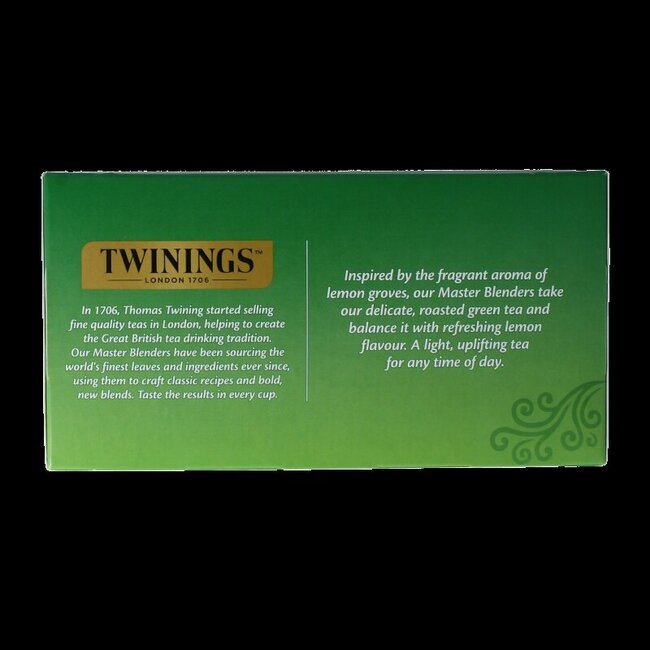 Thé vert au citron Twinings - 50 sachets enveloppés