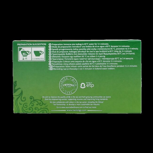 Thé vert au citron Twinings - 50 sachets enveloppés