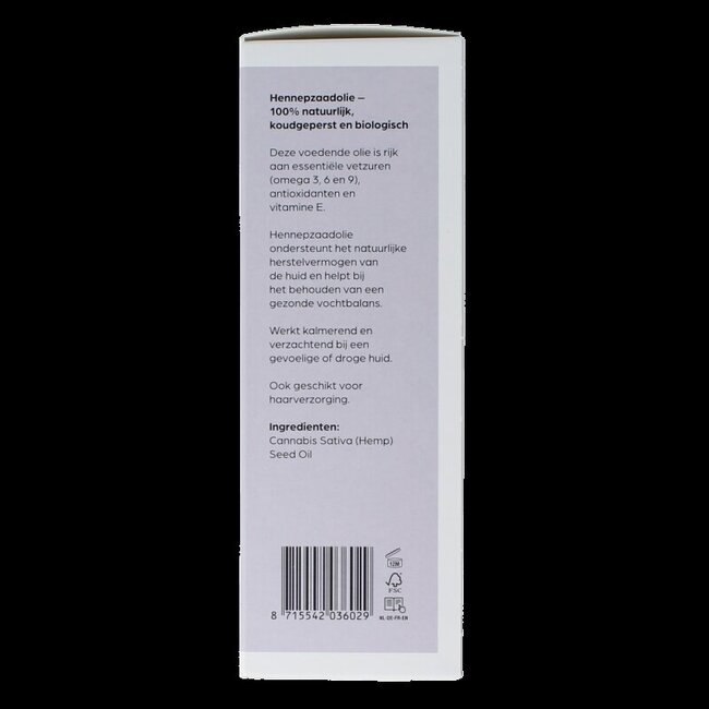 Huile de chanvre pressée à froid bio flacon en verre 100 millilitres