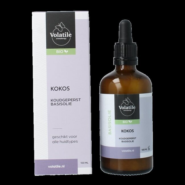 Kokos koudgeperst basisolie bio glazen fles 100 Milliliter