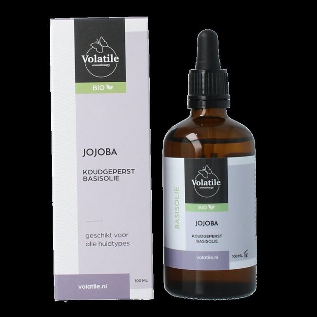 Jojoba koudgeperst basisolie bio glazen fles 100 Milliliter