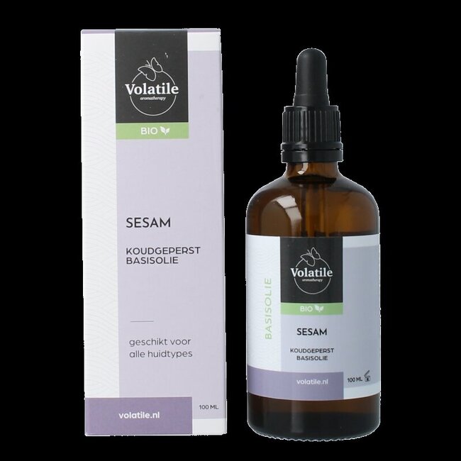 Sesam koudgeperst basisolie bio glazen fles 100 Milliliter