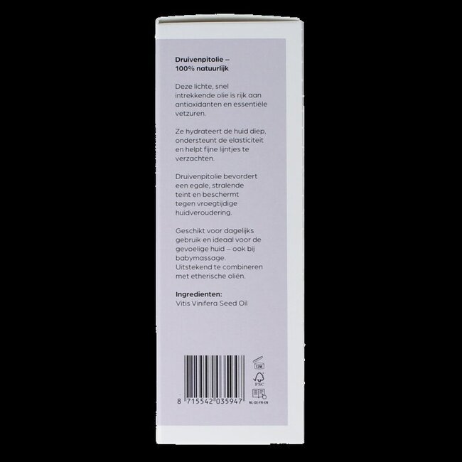 Druivenpit basisolie glazen fles 100 Milliliter