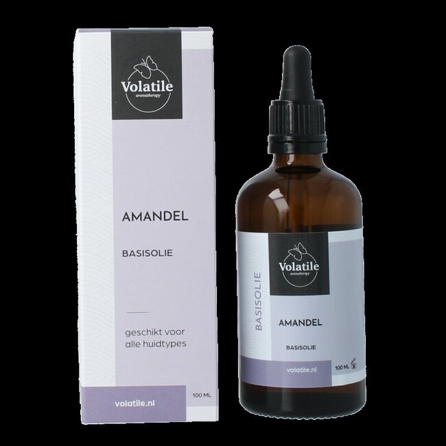 Amandel basisolie glazen fles 100 Milliliter