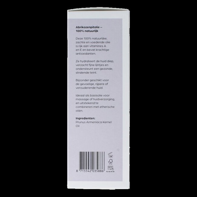 Abrikozenpit basisolie glazen fles 100 Milliliter