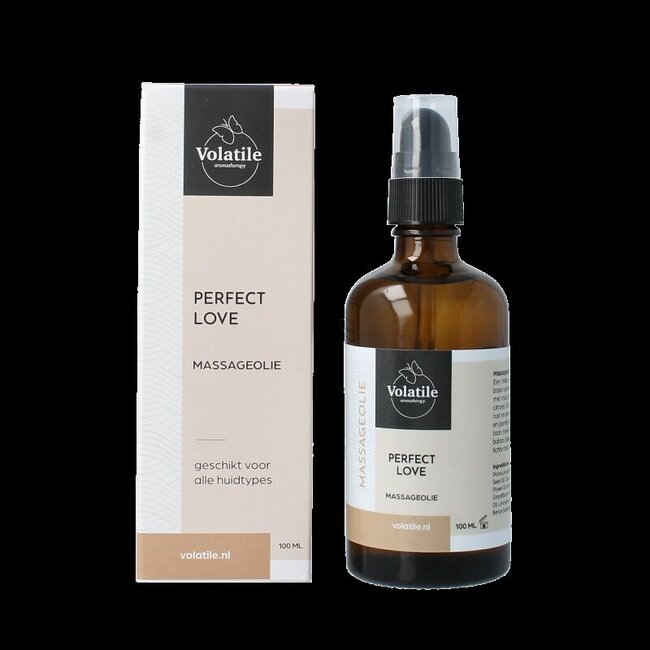 Massageolie perfect love glas met pomp 100 Milliliter