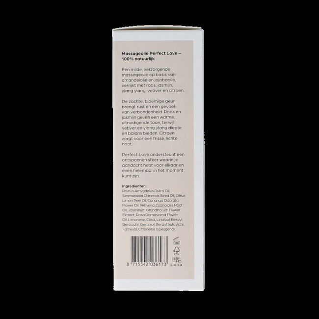 Massageolie perfect love glas met pomp 100 Milliliter