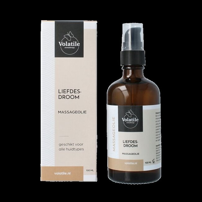 Huile de massage Rêve d'Amour flacon verre avec pompe 100 ml