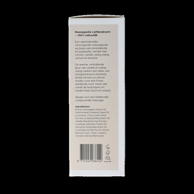 Massageolie liefdesdroom glas met pomp 100 Milliliter