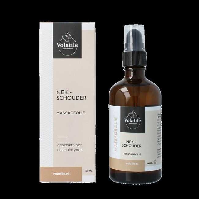 Huile de massage cou et épaules flacon en verre avec pompe 100 ml