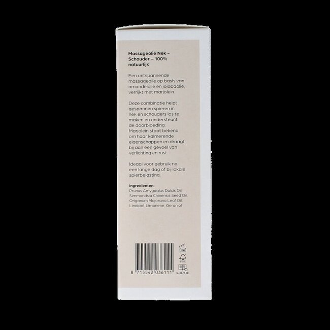 Huile de massage cou et épaules flacon en verre avec pompe 100 ml