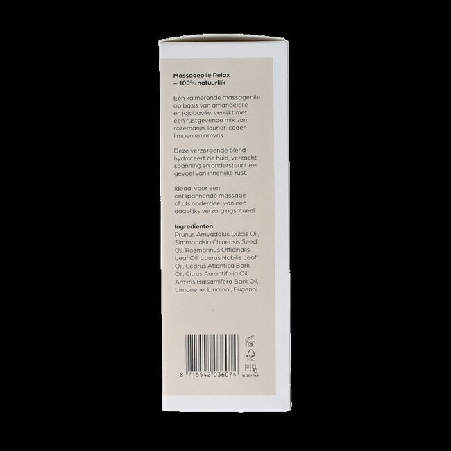 Huile de massage relaxante flacon en verre avec pompe 100 ml