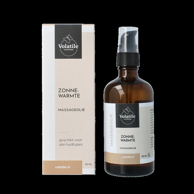 Massageolie zonnewarmte glas met pomp 100 Milliliter