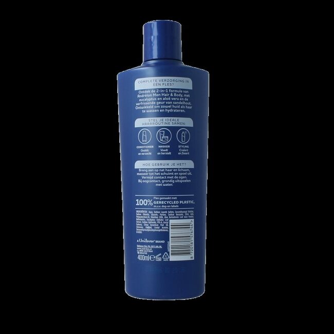 Shampooing homme cheveux & corps 400 ml