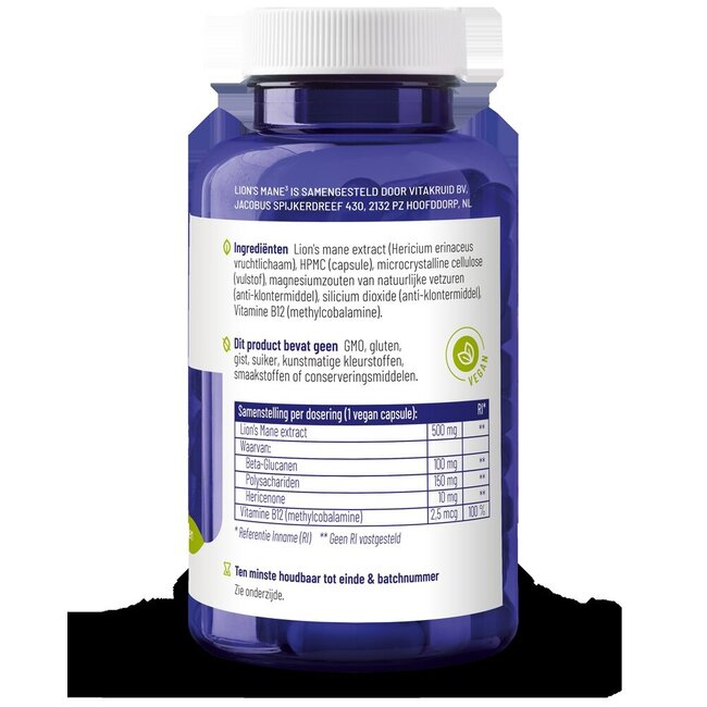 Lions mane 90 Vegetarische capsules