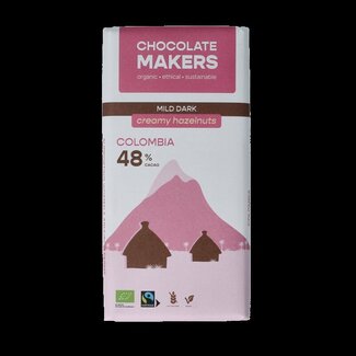 Chocolatemakers Colombia dark hazelnut creme 48% bio 80 Gram