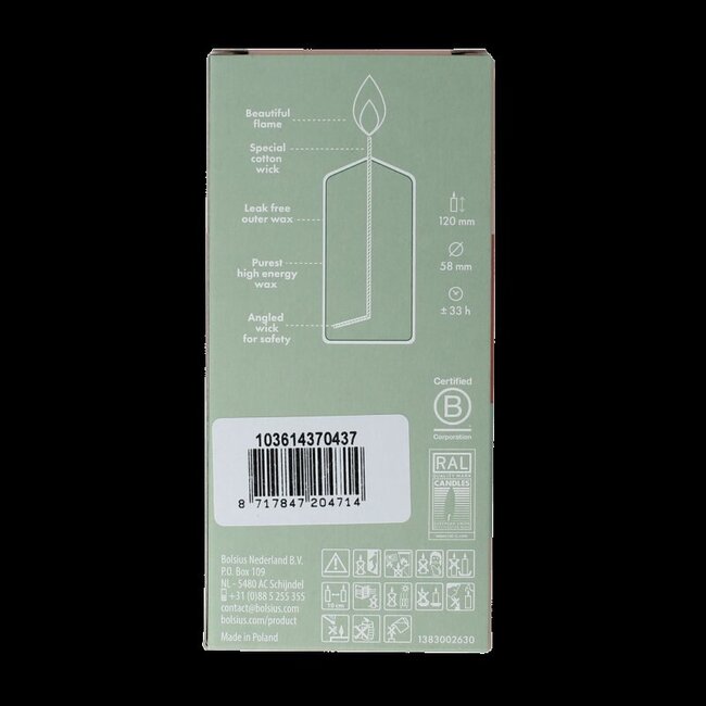 Bougie pilier 120/58 orange doré 1 pièce