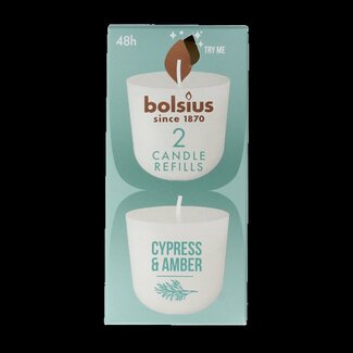 Bolsius Bolsius Clean Light Cyprès & Ambre, recharges (2 pièces)