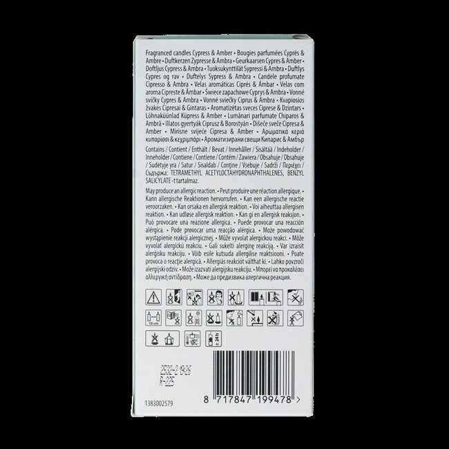 Bolsius Clean Light Cyprès & Ambre, recharges (2 pièces)