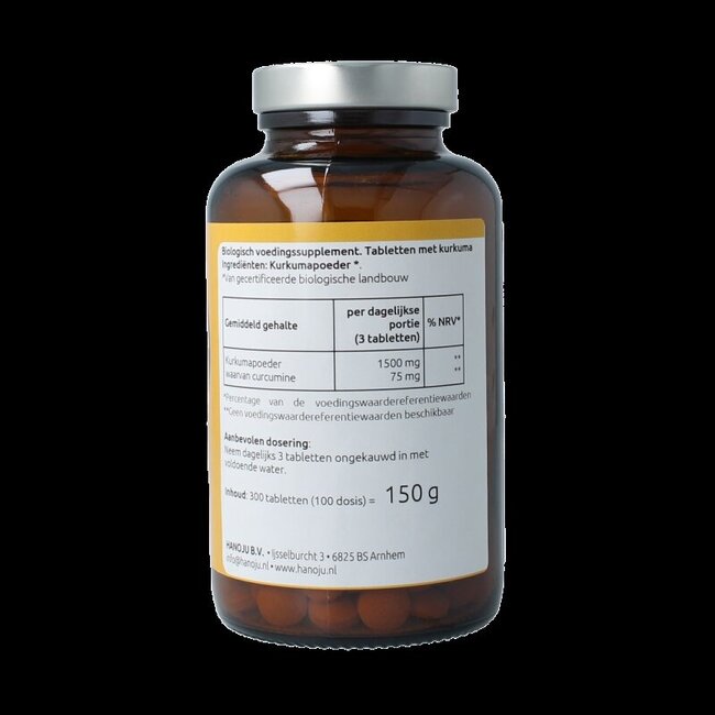 Poudre de curcuma 500 mg 300 comprimés