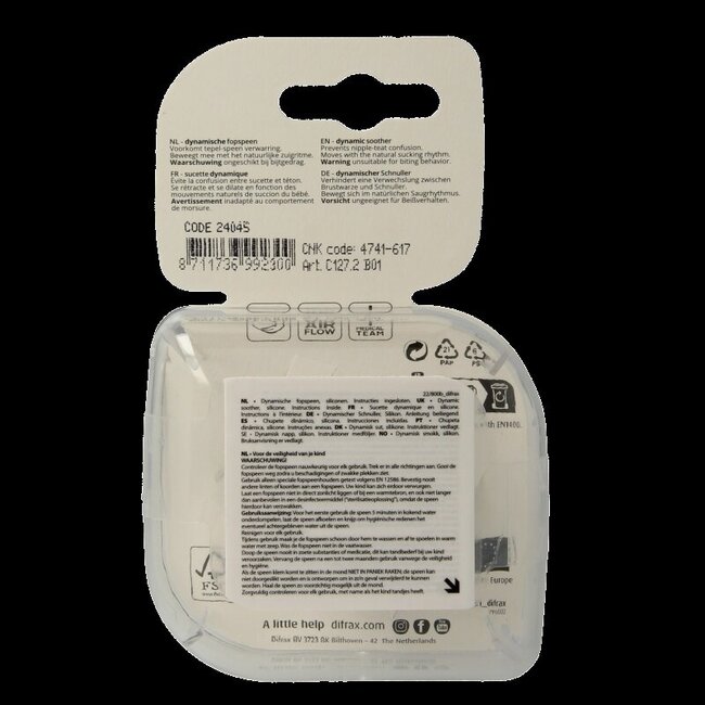 Fopspeen 6-18 maanden harmony light grey/dark grey 2 Stuks