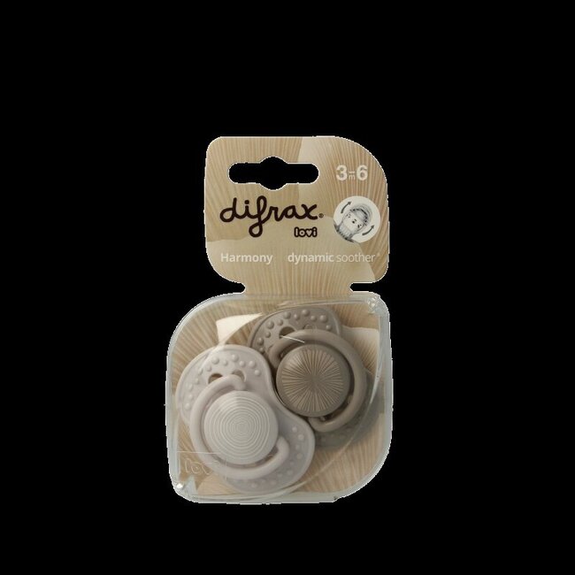 Fopspeen 3-6 maanden harmony light grey/dark grey 2 Stuks