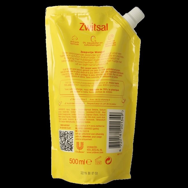 Gel lavant sans savon recharge 500 ml