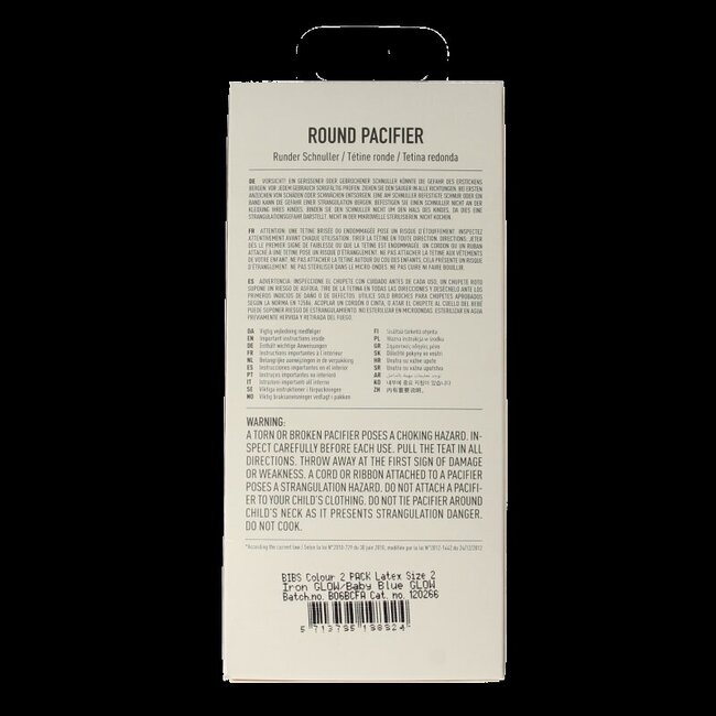 Fopspeen maat 2 iron/baby blue night 2 pack 2 Stuks