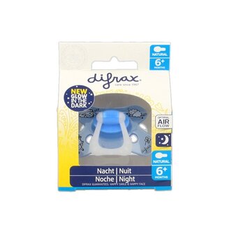 Difrax Fopspeen natural 6+ maanden nacht 1 Stuks