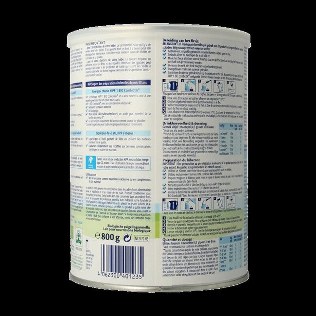 Lait pour nourrissons 1 Combiotik bio 800 g