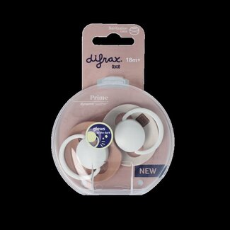 Difrax Sucette luminescente dynamique 18+ mois ivoire/blush 2 Pièces