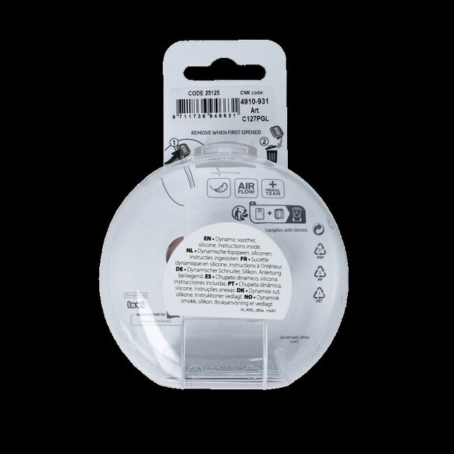 Sucette glow dynamic 6-18 mois ivory/blush 2 pièces