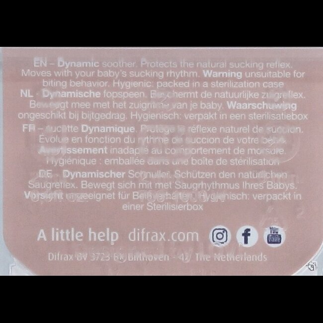 Sucette glow dynamic 0-6 mois ivory/blush 2 pièces