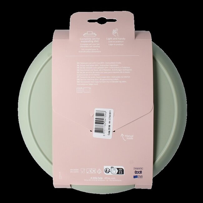 Ensemble repas avec gobelet pistache 1 Set