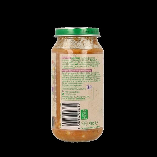 Vegetarische pasta courgette mozzarella 15M09 250 Gram