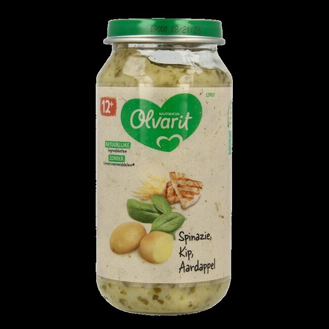 Spinazie kip aardappel 12M07 250 Gram