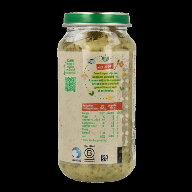 Épinards poulet pomme de terre 12M07 250 g