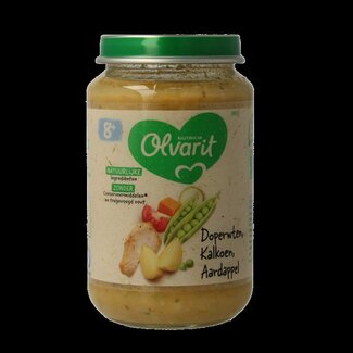 Olvarit Doperwten kalkoen aardappel 8M05 200 Gram
