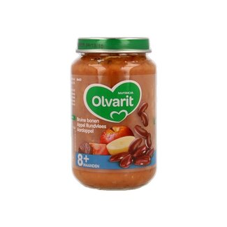 Olvarit Bruine bonen appel rundvlees aardappel 8M00 200 Gram