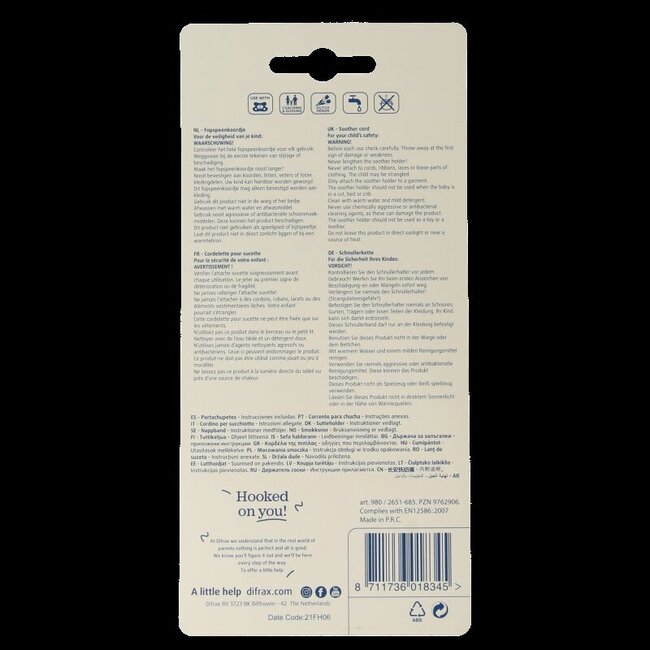 Fopspeen hartjes ketting 1 Stuks