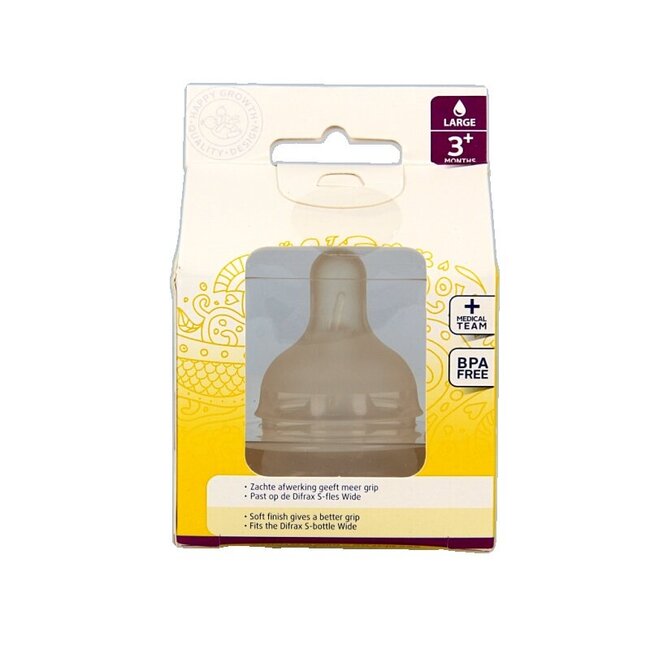 Tétine col large souple taille L - Lot de 2