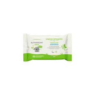 Alphanova Bebe Lingettes nettoyantes bébé bio & écologiques 60 unités