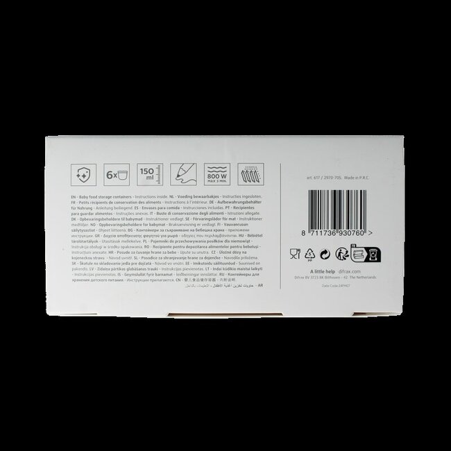 Pots de conservation pour aliments 6 pièces