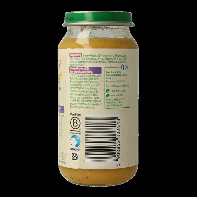 Olvarit Citrouille poulet pomme de terre 15M12 250 g