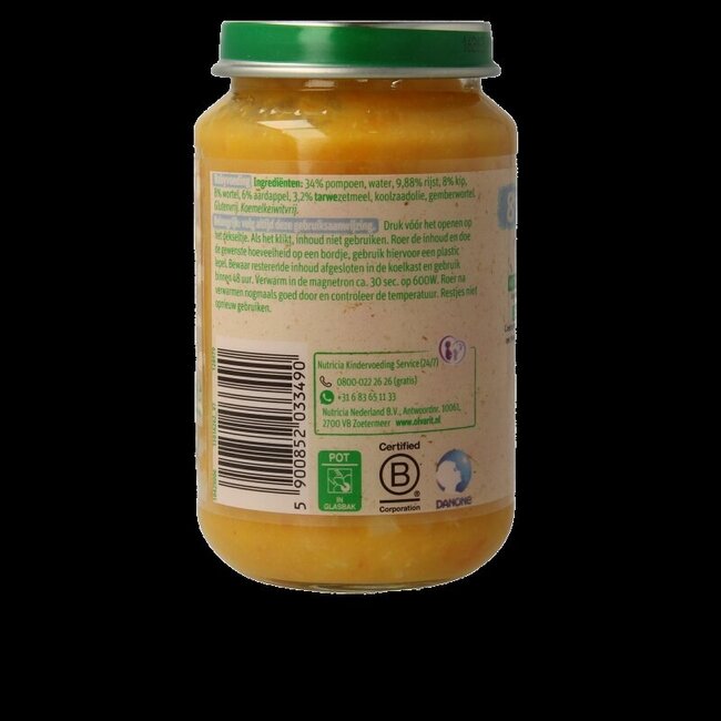 Citrouille poulet riz 8M14 200 g