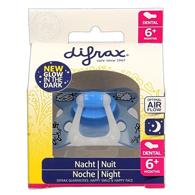 Fopspeen dental 6+ maanden glow in the dark 1 Stuks