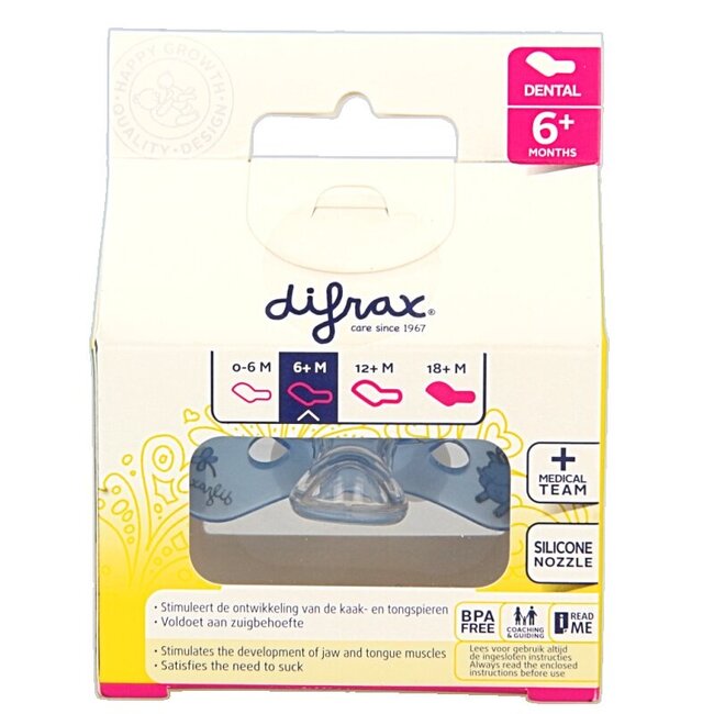 Fopspeen dental 6+ maanden glow in the dark 1 Stuks